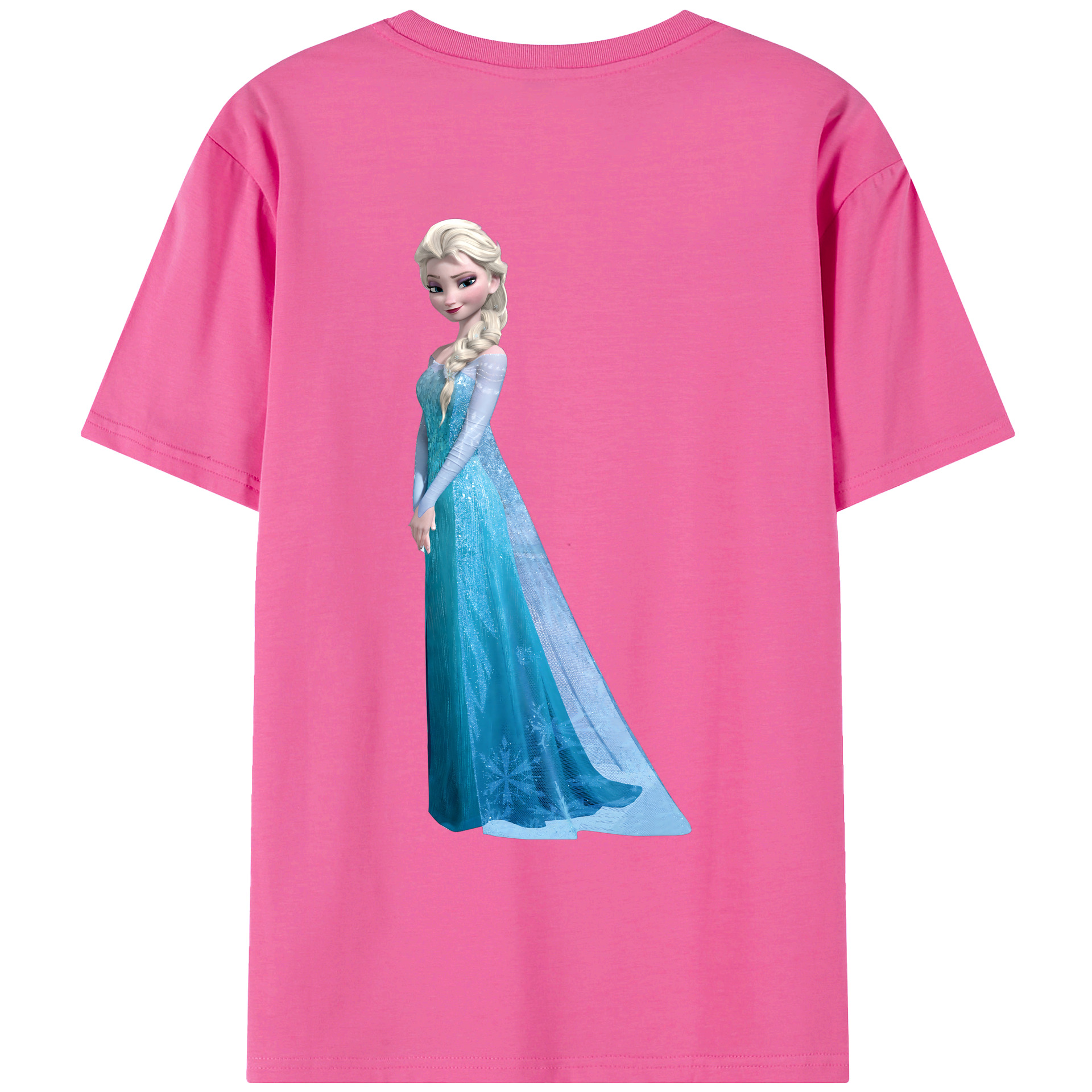 （画像用） アナと雪の女王 アンナ エルサ Frozen Anna Elsa レディース半袖Tシャツ(バックプリント)
